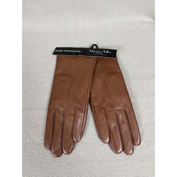 Marcus Adler Accessories - Marcus Adler Brown Leather Women's Touchscreen Gloves Size Large New With Tag's